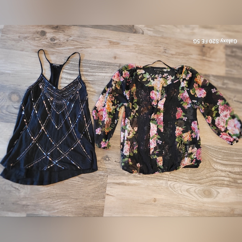 Metaphor lace flowe blouse and express sequence tank size small